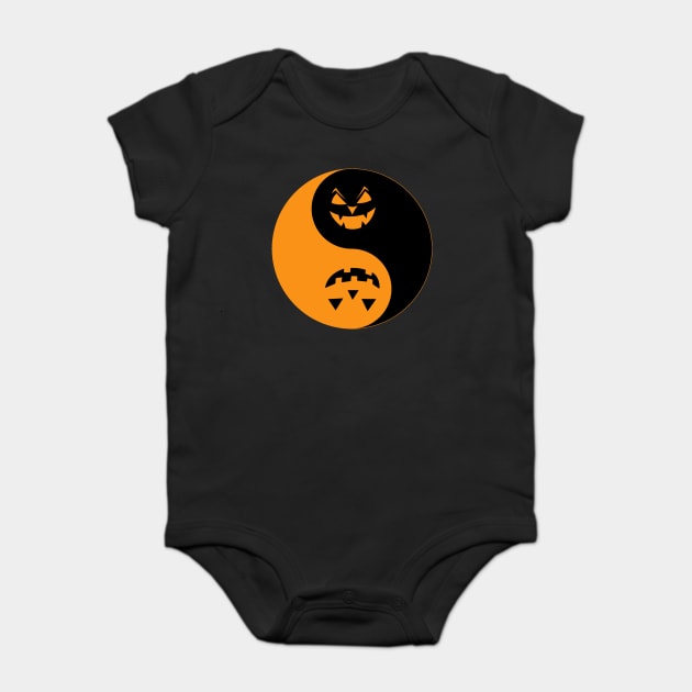 Halloween Jack o-lantern Yin Yang Baby Bodysuit by HolidayBug